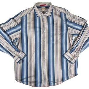 Tommy Bahama Jeans XL Striped Button Down Shirt Long Sleeve‎ Casual
